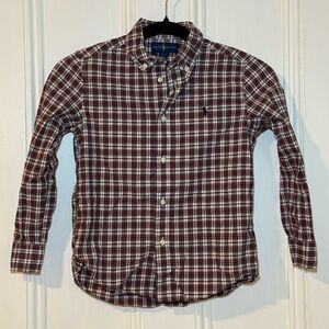 Polo Ralph Lauren Boys Size 7 Holiday Plaid Button Down Shirt